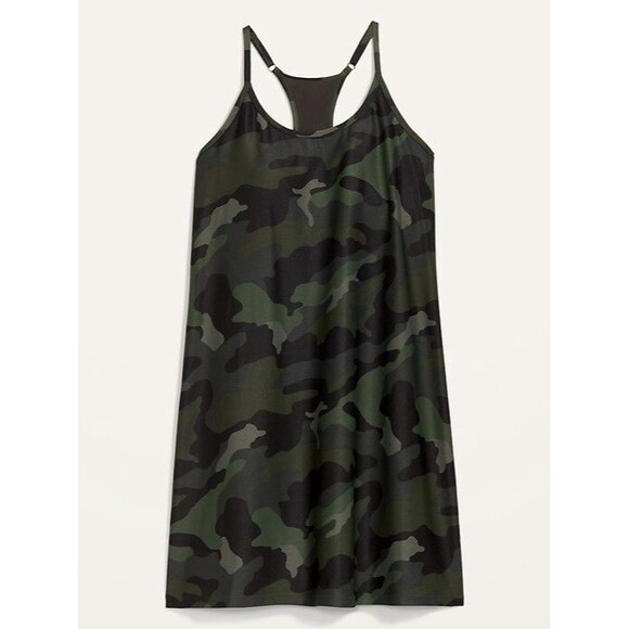 Old Navy Power Soft Performance Racer Back Mini Dress Camo Sz L - Picture 7 of 7